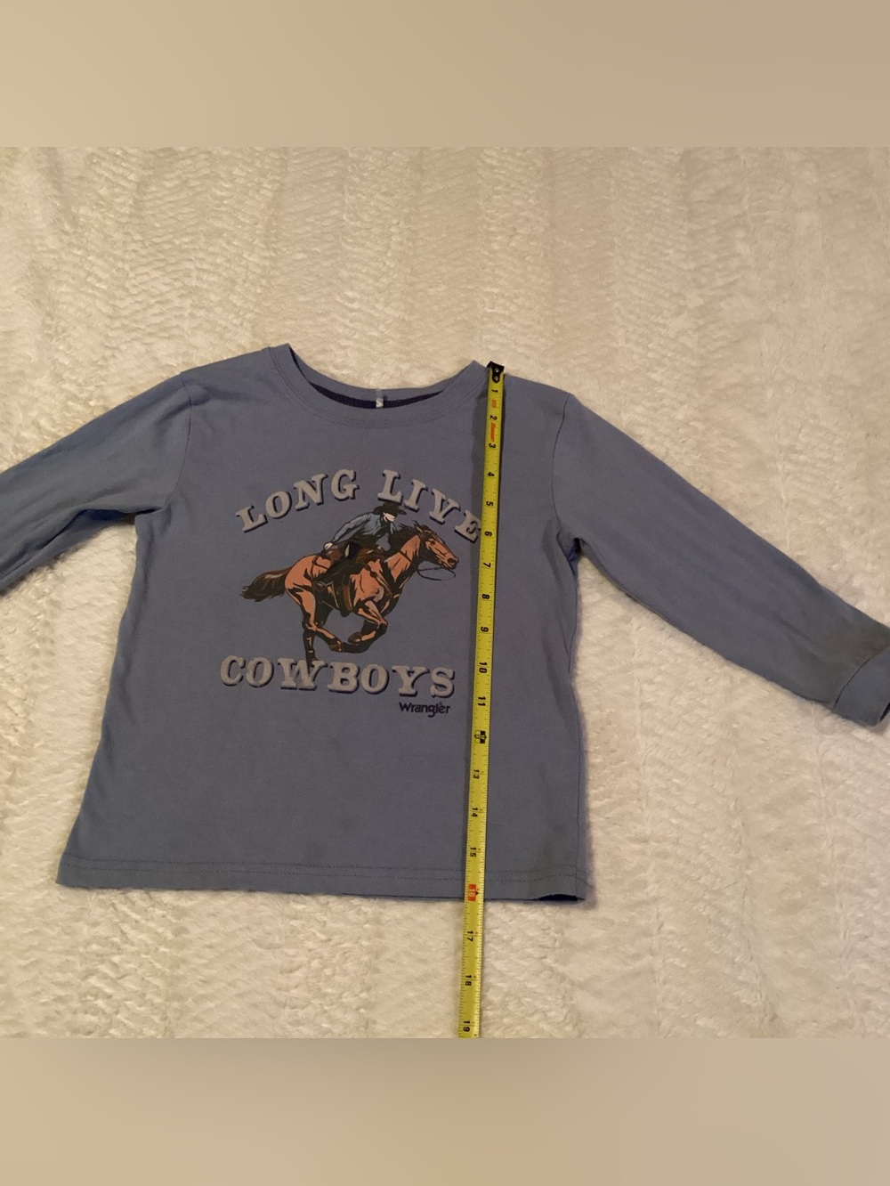 Toddler Boys Light Blue Wrangler Western Long Live Cowboys Longsleeve Tee 4T